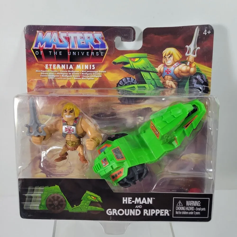 Masters of the Universe Eternia minis He-Man and Ground Ripper New Sealed